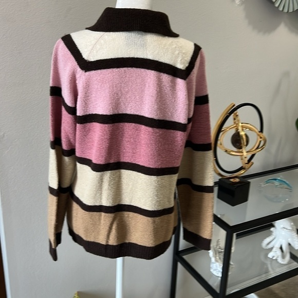 JASONMAXWELL: New Women’s Zipper Front Long Sleeve, Multi Colored Sweater, Sz M - Picture 3 of 8